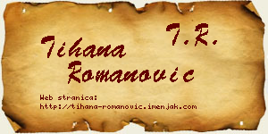 Tihana Romanović vizit kartica